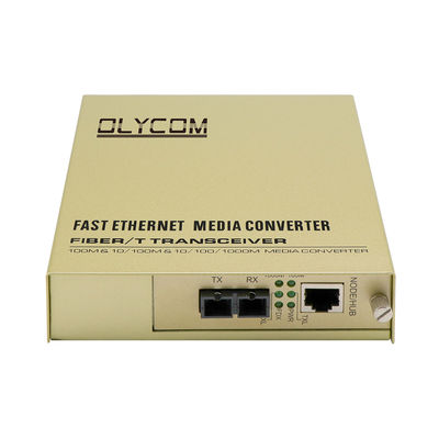 Conversor de mídia não gerenciado Gigabit AC Input 2-Core SingleMode SC Port 100KM Max