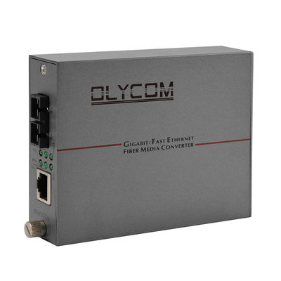 30W PoE Media Converter Gigabit Fibra Ótica Ethernet Rack Montado Duplex SC Port AC Input