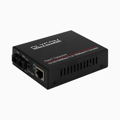 Conversor de Mídia Gigabit PoE 15,4W 30W Não Gerenciado PoE Ativo Duplex SM MM Fibra CE