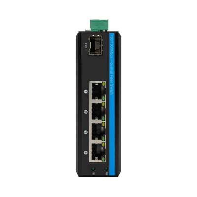 Instalação Industrial de Din Rail 4 Port POE Switch com 1 Port SFP Switch de Fibra Não Gerenciada
