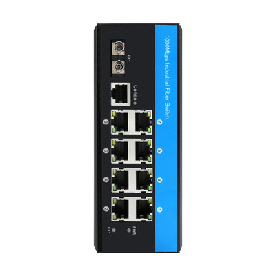 8 portas ERPS L2+ Switch gerenciado Industrial Gigabit Ethernet ST SM/MM Fiber Port