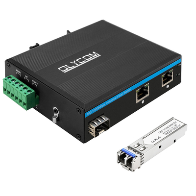 Interruptor industrial da fibra do gigabit da rede 2 portuária de 20KM com o 1 conector do LC exterior
