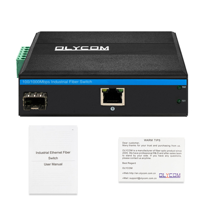 Conversor de mídia Ethernet Industrial Gigabit Din Rail Entrada de potência dupla não gerenciada