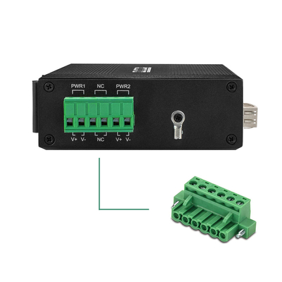 Conversor de mídia Ethernet Industrial Gigabit Din Rail Entrada de potência dupla não gerenciada