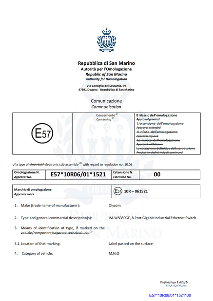 China Shenzhen Olycom Technology Co., Ltd. Certificações